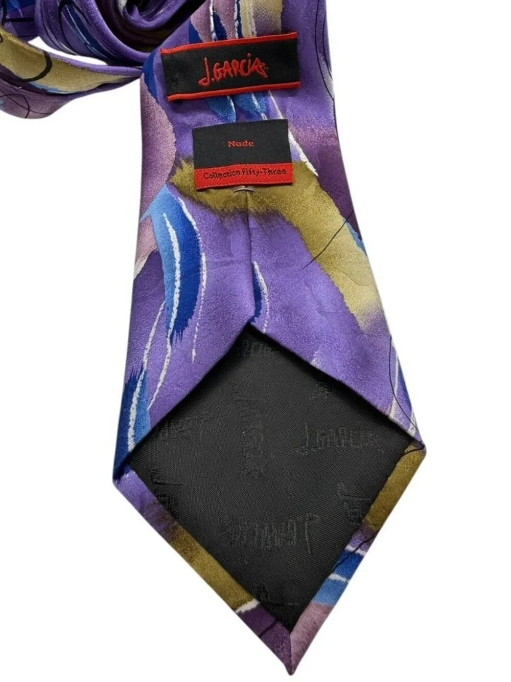 Jerry Garcia Mens 100% Silk Tie Purple Nude Collection #53 Artsy Musician Artist